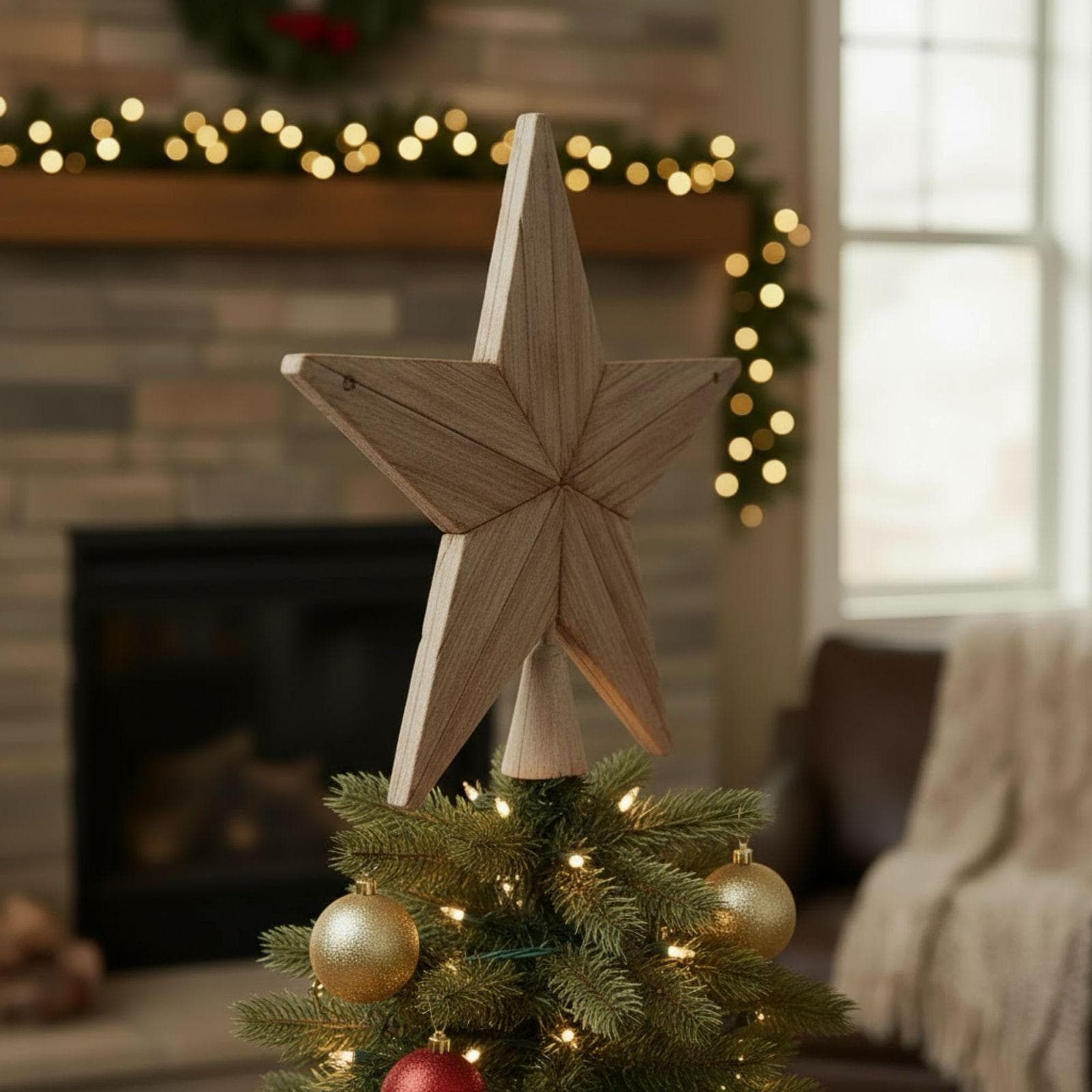 DIY Rustic Wood Christmas Tree Topper Star Plans (Digital Download) - view 2