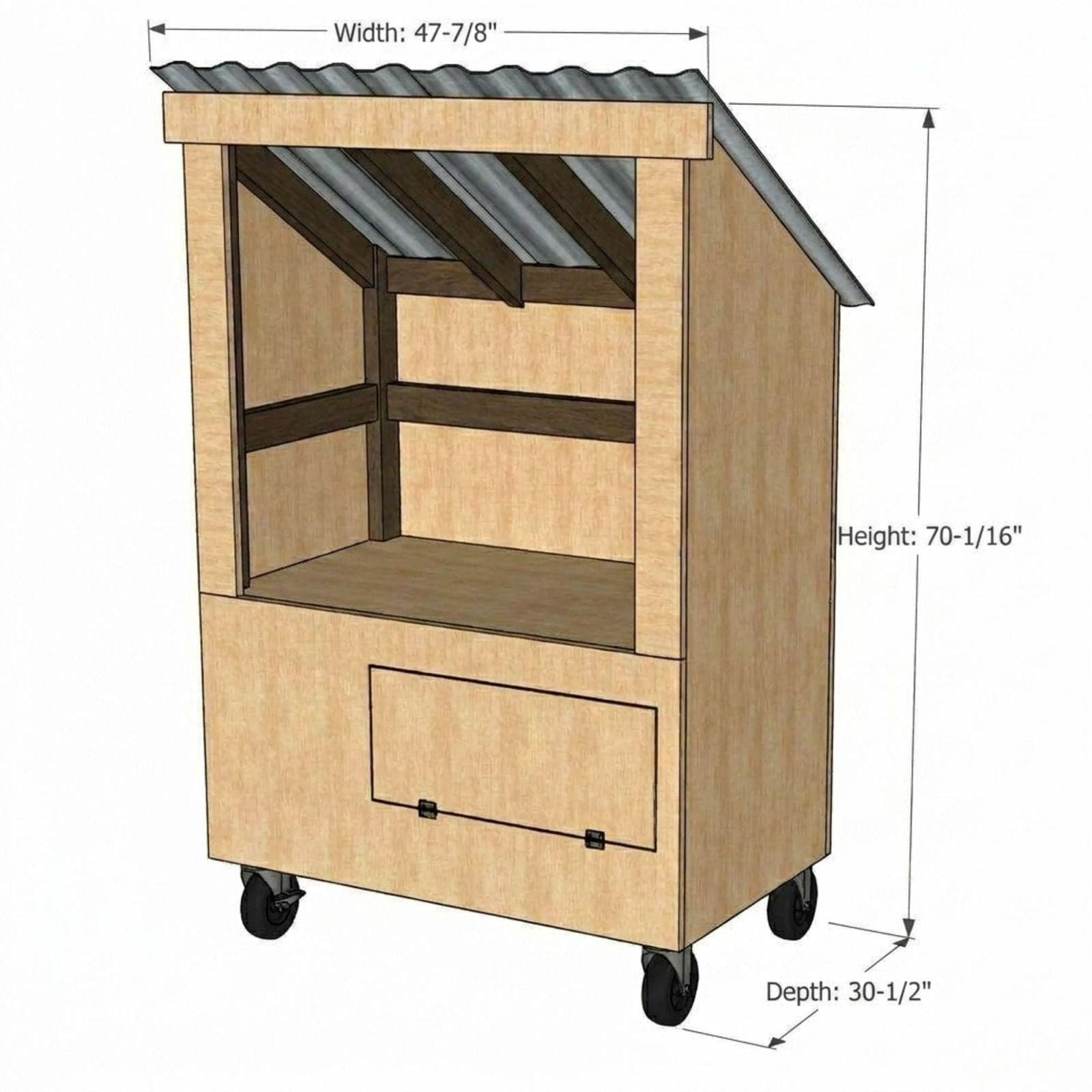 DIY Farm Stand Mobile Cart Plans PDF | Egg Stand on Wheels Blueprint | Mobile Farmers Market Stand | Roadside Farmstand Cart - view 2