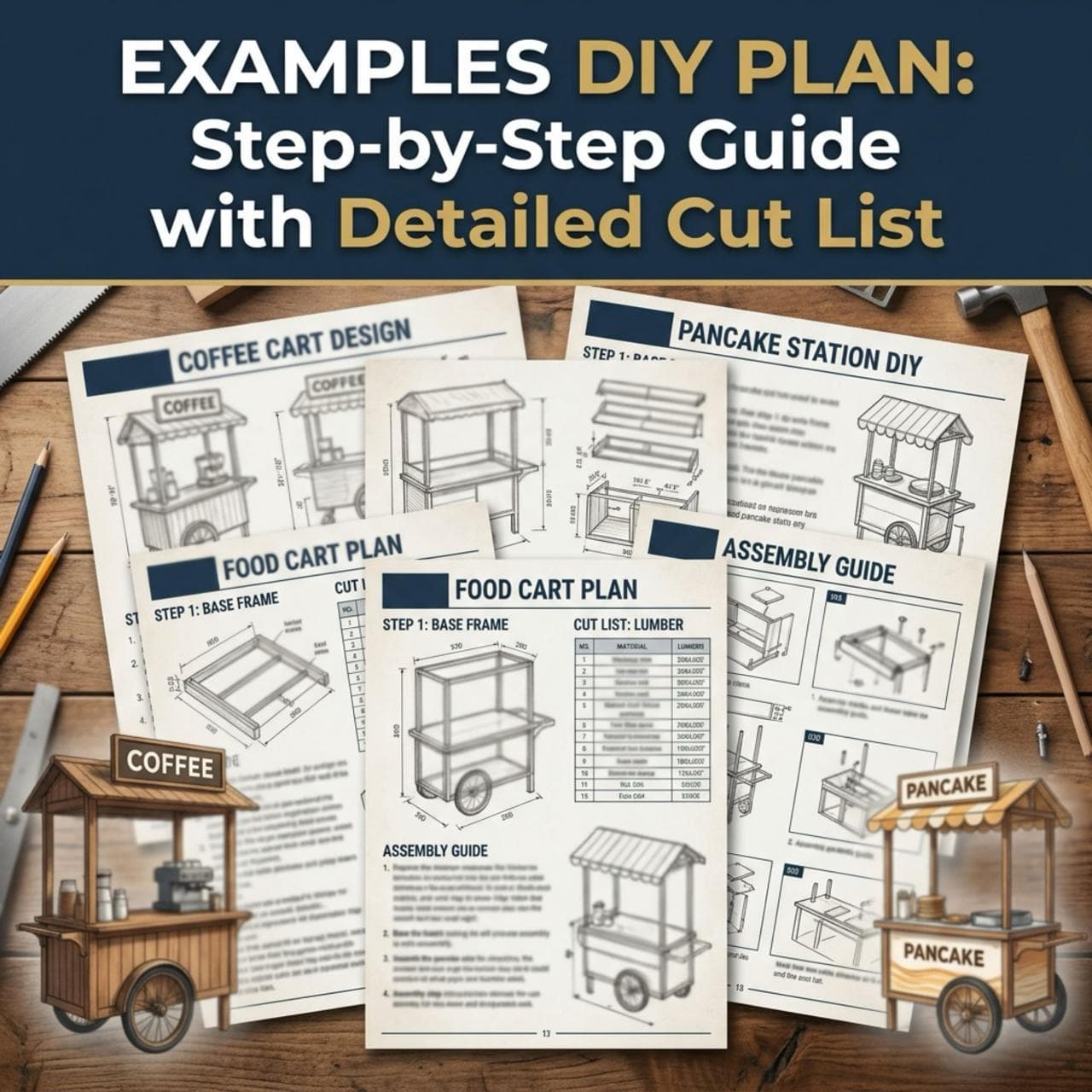 DIY Lemonade Cart Plans PDF | Full Size Wooden Market Stand | Mobile Drink Booth Blueprint | Outdoor Event, Concession Kiosk PDF - view 5
