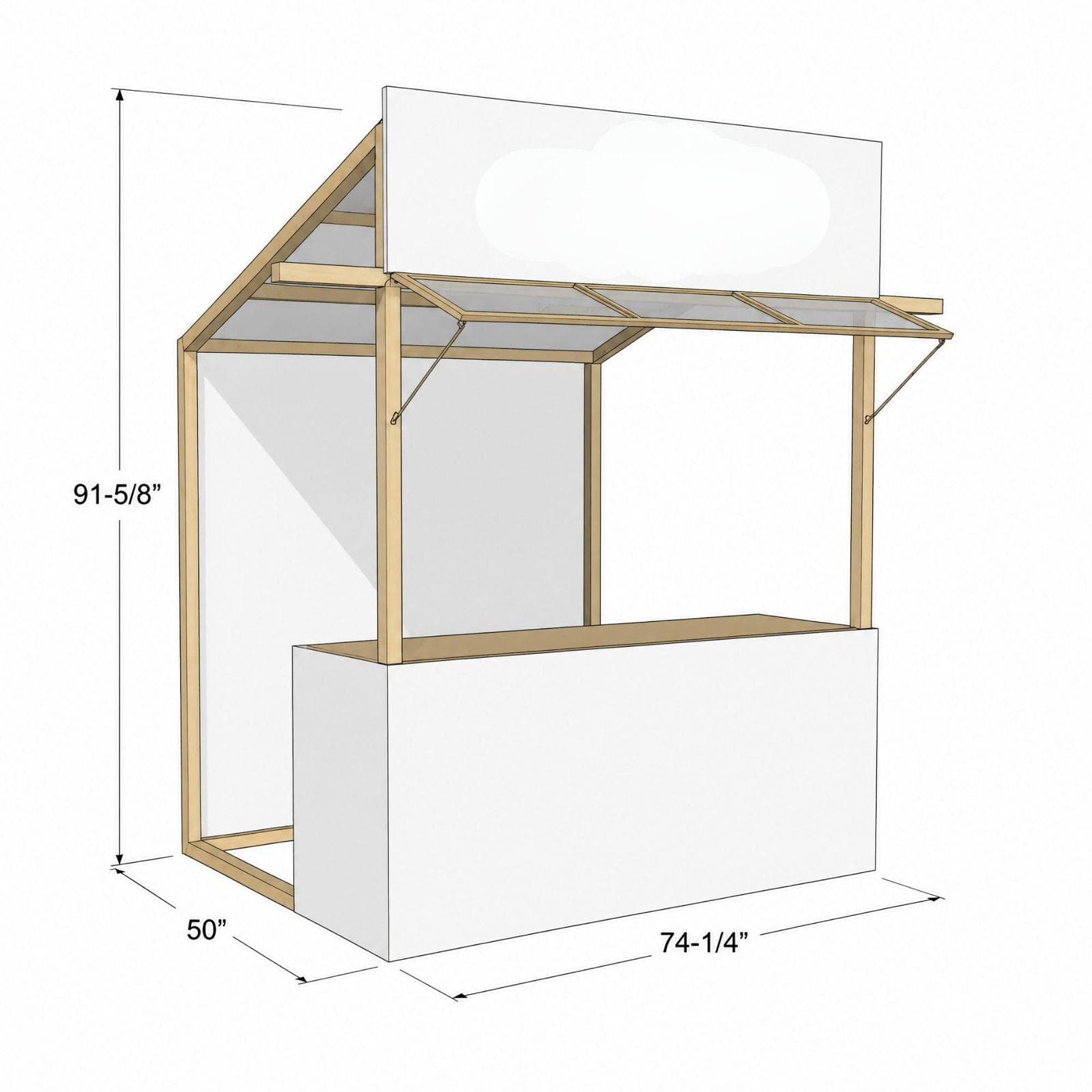 DIY Vendor Cart Plan PDF | Wooden Display Kiosk Blueprint | Craft Market Checkout Stand | Retail Fixtures | Unique Vendor Display Build - view 2