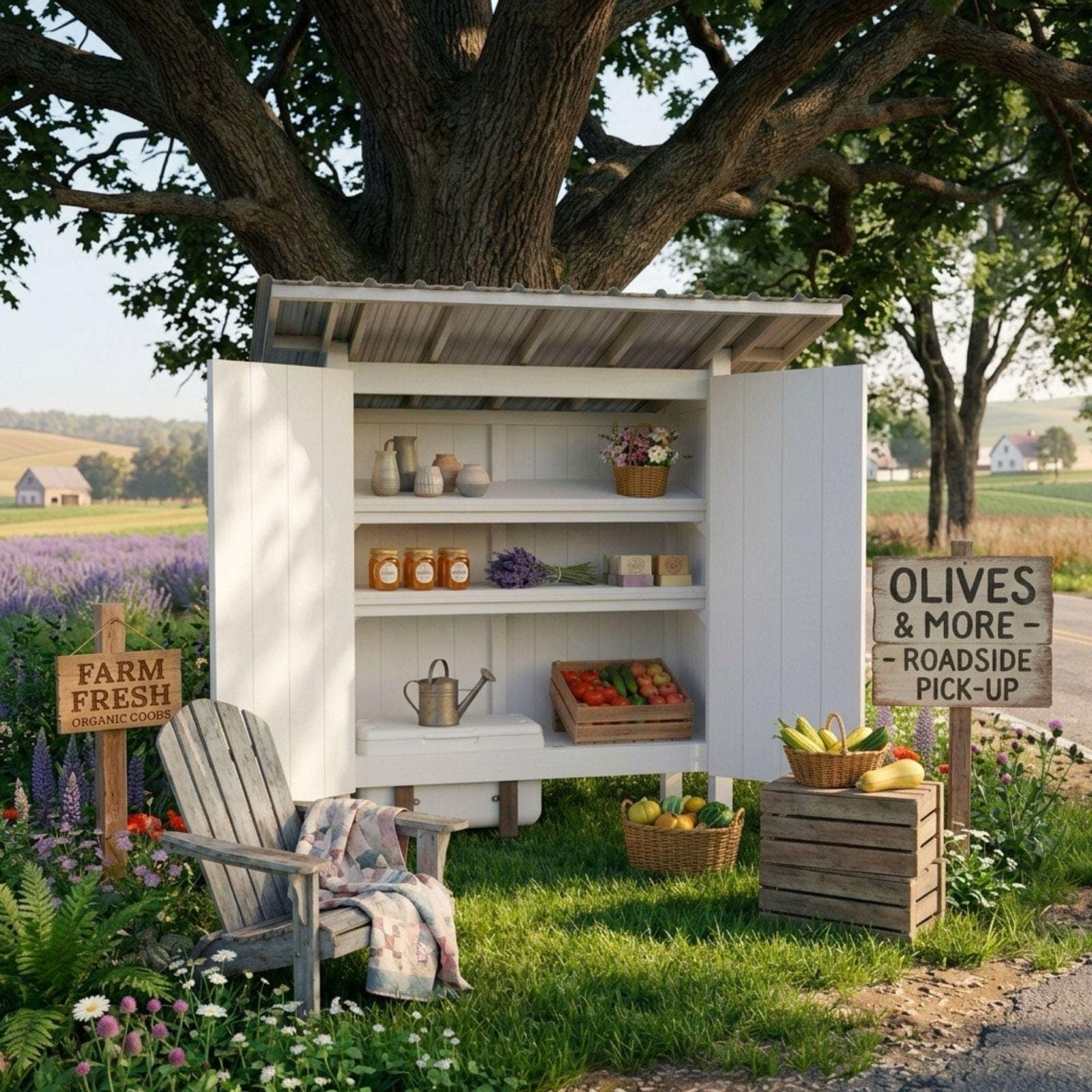 DIY Roadside Farm Stand Plans PDF | Enclosed Produce Rack & Vegetable Stand | Egg Stand with Cooler Space - view 4