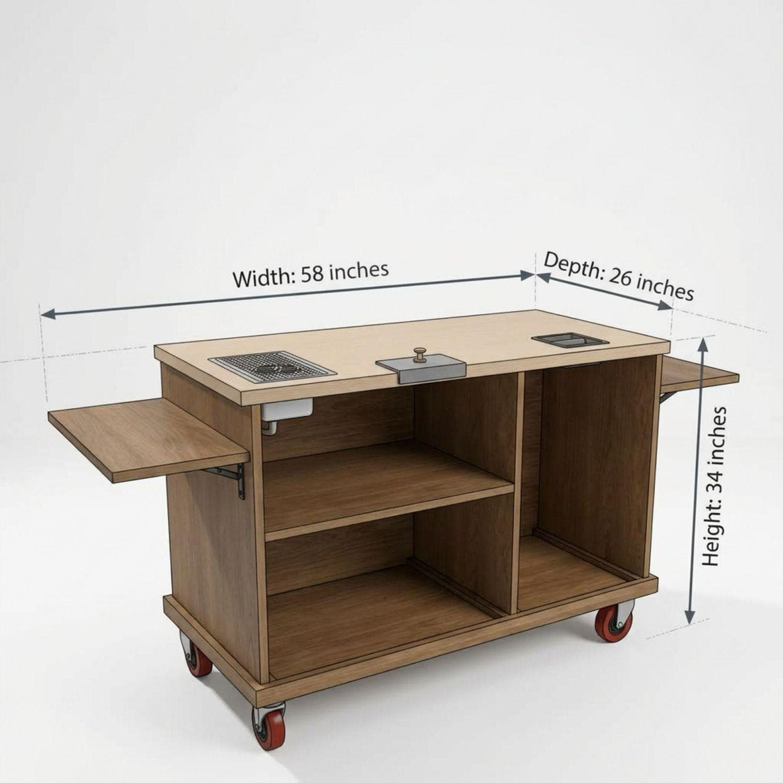 Mobile Folding Coffee Cart DIY Plans PDF | Collapsible Bar Cart for Events - view 2