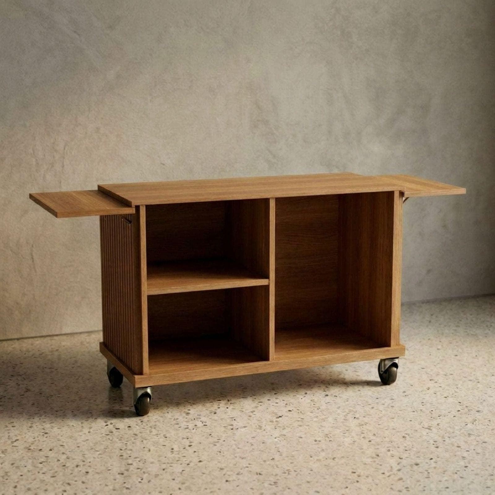 DIY Mobile Bar Cart Plans PDF | Foldable Event Bar Blueprint | Collapsible Coffee Cart | Portable Fluted Wood Bar Build Guide - view 8