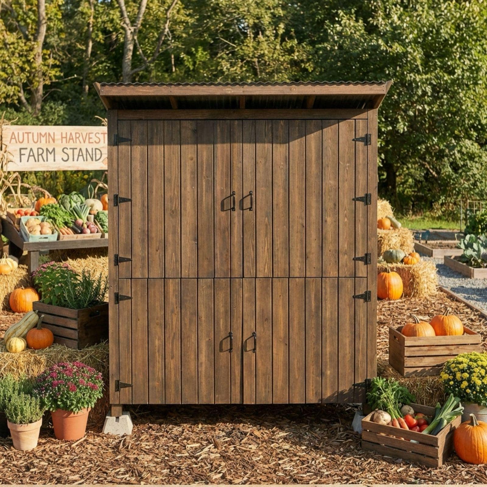 DIY Roadside Farmstand Plans PDF | Secure 4-Door Market Stall Blueprint | Sourdough & Egg Stand Build Guide | Vegetable Display Woodworking - view 5