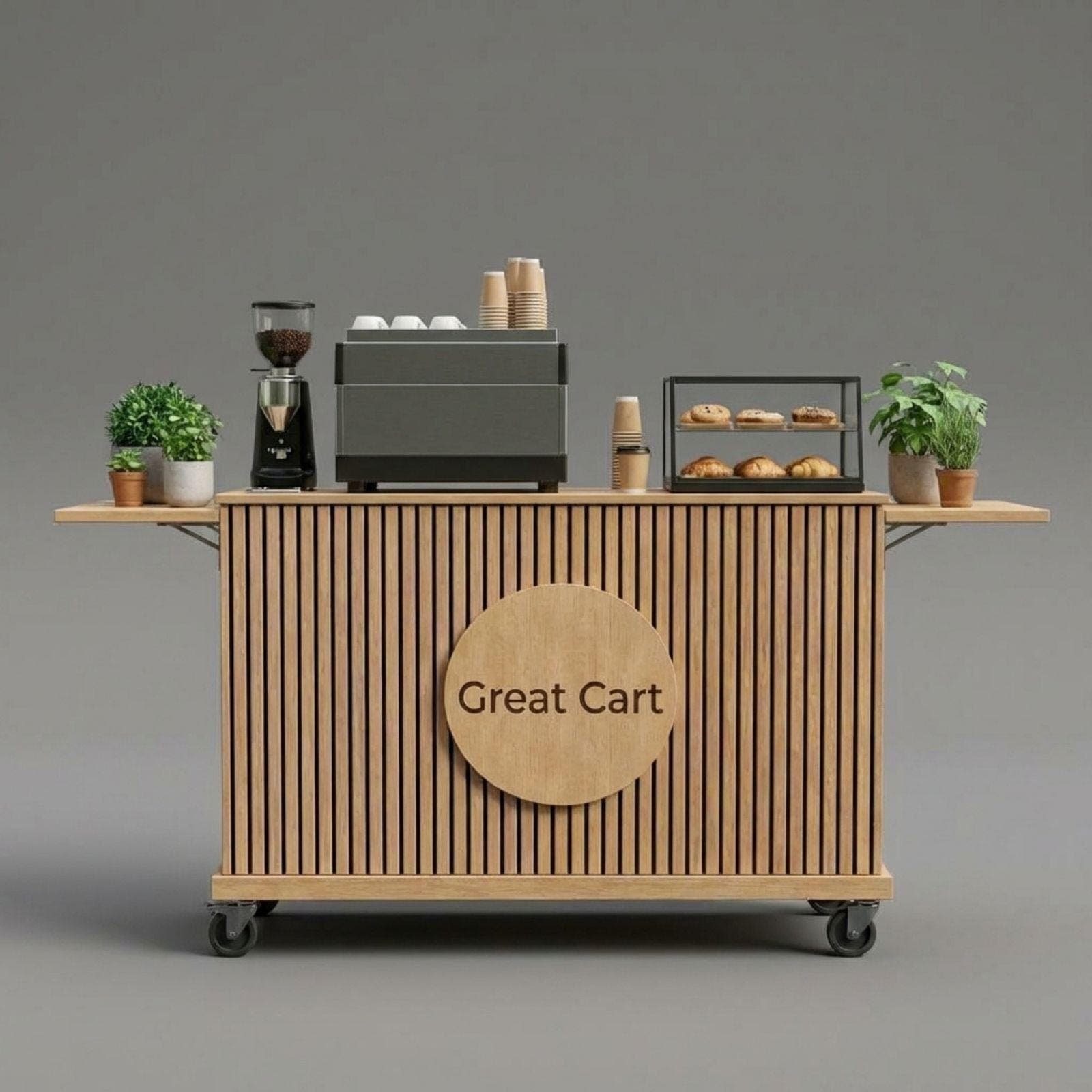 DIY Collapsible Coffee Cart Blueprint Plans PDF | Mobile Espresso Bar Blueprint | Fluted Wood Barista Stand | Portable Cafe Woodworking - view 5