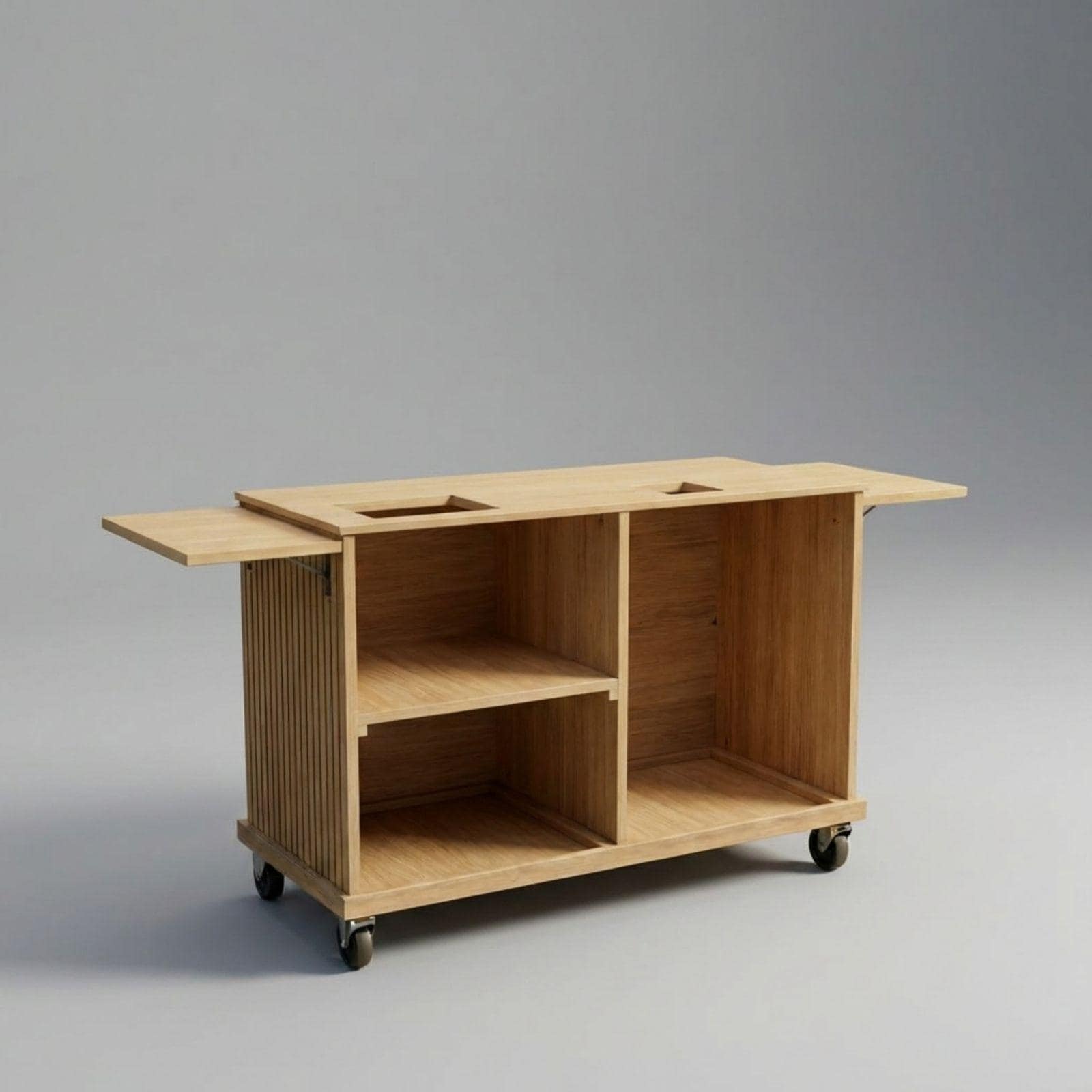 DIY Collapsible Coffee Cart Blueprint Plans PDF | Mobile Espresso Bar Blueprint | Fluted Wood Barista Stand | Portable Cafe Woodworking - view 6