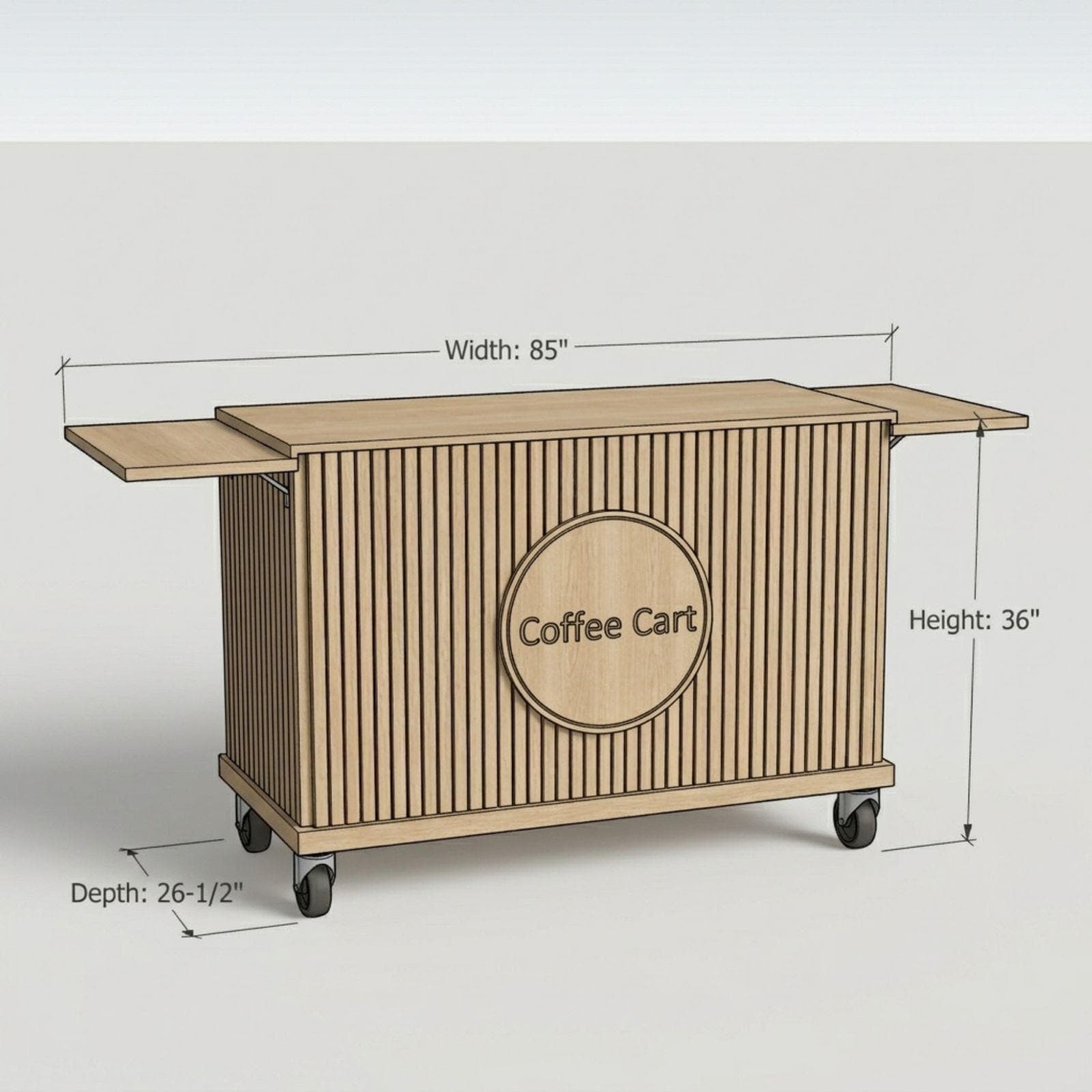 DIY Coffee Cart With Sink Plans PDF | Collapsible Mobile Espresso Bar Blueprint | Handsink Food Cart Build Guide | Fluted Wood Workstation - view 2