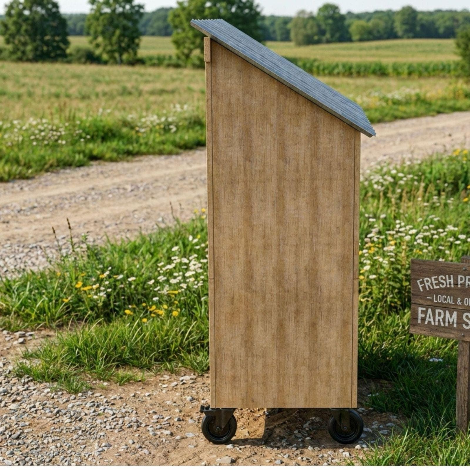 DIY Farm Stand Mobile Cart Plans PDF | Egg Stand on Wheels Blueprint | Mobile Farmers Market Stand | Roadside Farmstand Cart - view 4