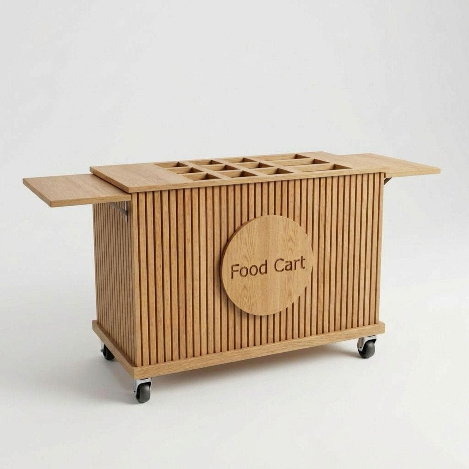 Collapsible Charcuterie Cart DIY Plans PDF | Snack Cart Blueprint | Fluted Wooden Dessert Bar | Portable Vendor Stand Woodworking Guide - view 7