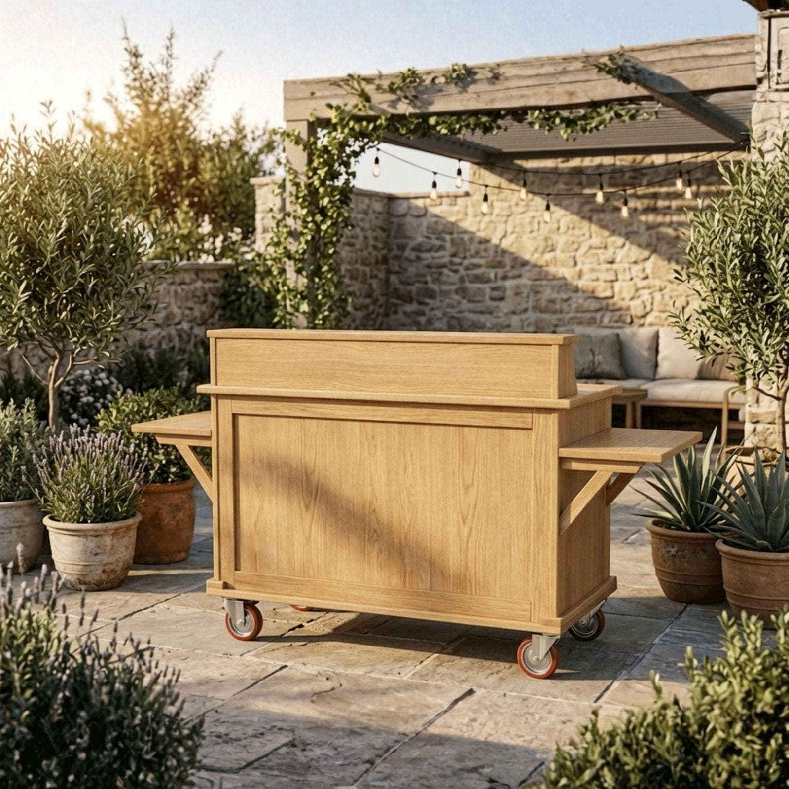DIY Outdoor Bar Cart Plans PDF | Mobile Folding Beverage Station | Foldable Food Bar Blueprint | Portable Cocktail Stand Build Guide - view 5