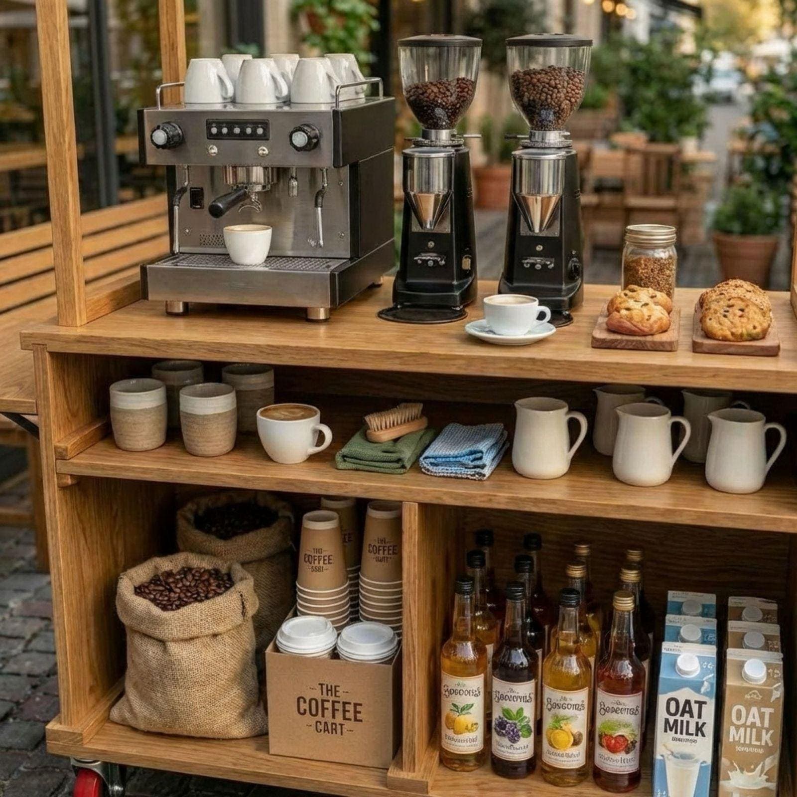 DIY Coffee Cart with Canopy Plans PDF | Outdoor Mobile Espresso Bar Cart - view 7