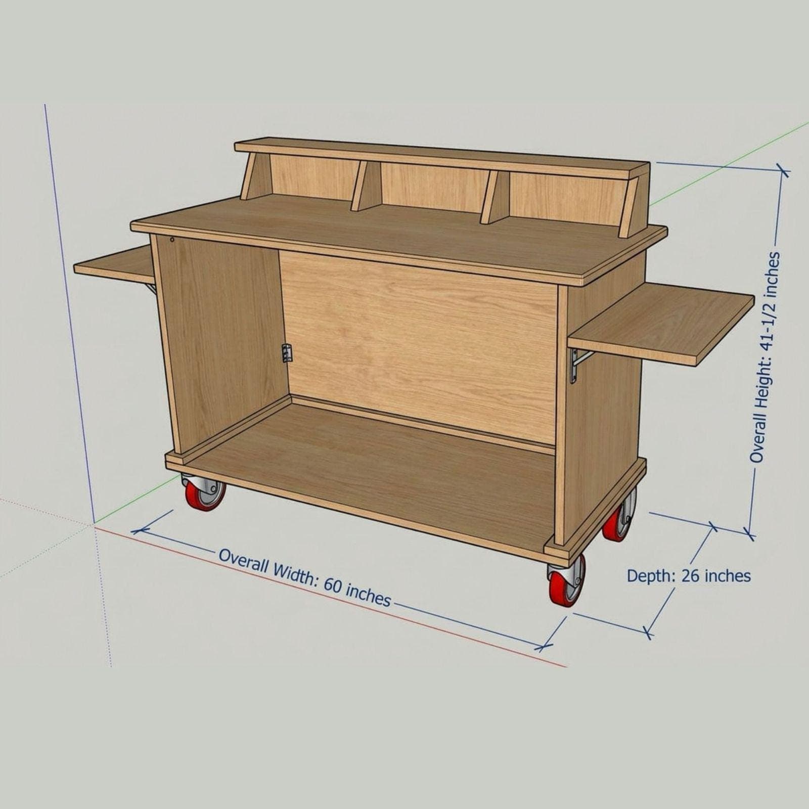 DIY Outdoor Bar Cart Plans PDF | Mobile Folding Beverage Station | Foldable Food Bar Blueprint | Portable Cocktail Stand Build Guide - view 2